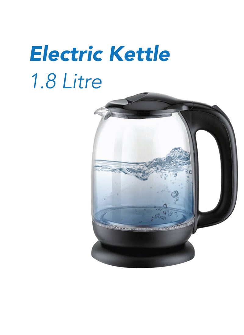 COMFET COMFET Illuminating Premium Glass Electric Kettle with 360° Swivel Base-1.8L,1500W Fast Boil & Easy to Clean, Blue LED, Boil Dry Protection & Auto Shut Off, Anti-Scald Handle, Ideal for Home or Office  - Image 2