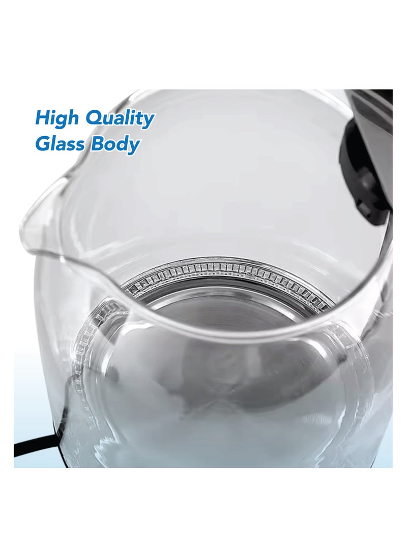COMFET COMFET Illuminating Premium Glass Electric Kettle with 360° Swivel Base-1.8L,1500W Fast Boil & Easy to Clean, Blue LED, Boil Dry Protection & Auto Shut Off, Anti-Scald Handle, Ideal for Home or Office  - Image 5
