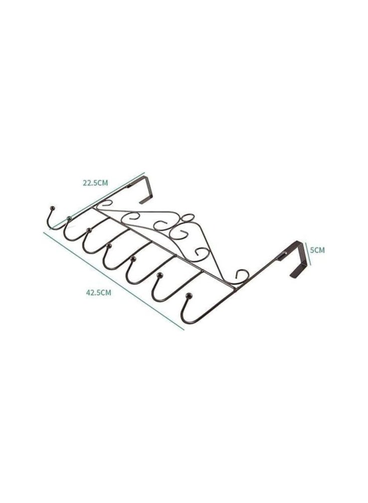 7 Hooks Over the Door Hanger Decorative Organizer for Clothes, Coats, Hats, Belts, Towels Door Hanger for Home or Office Black Stainless Steel - Image 3