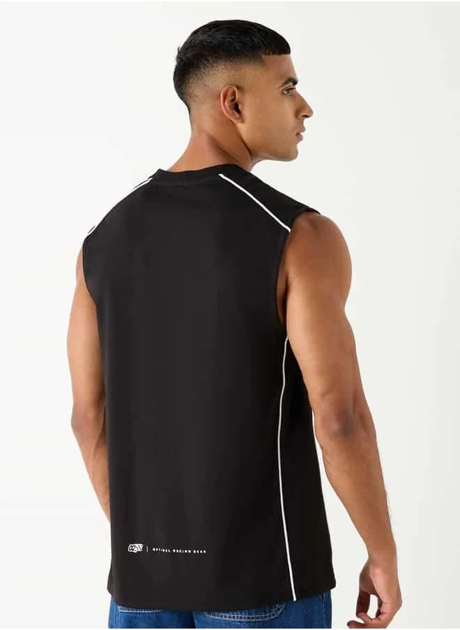 SP Characters Printed Crew Neck Sleeveless T-shirt