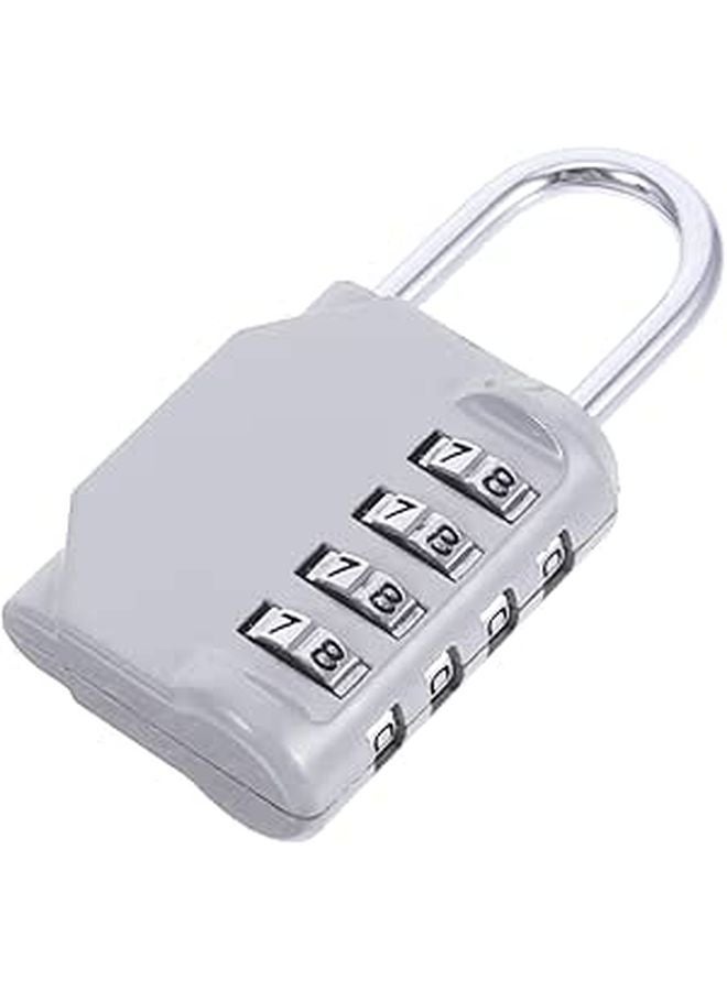 Silver Combination Padlock for Gym Locker Travel Luggage Suitcase Security Outdoor Storage - Image 1