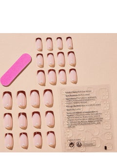SYNSYB 24-Piece Short Square Press-on Toenails:Acrylic fasle Nails ,toe fasle nails for Seamless Fit  - Image 3
