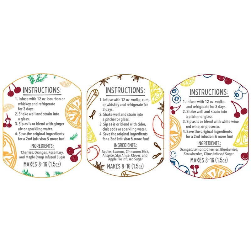 ثلاثي كوكتيلات ماكينيون الجافة | فواكه وأعشاب مجففة | ميكسولوجي افعلها بنفسك | مجموعة تحضير الكحول | وصفة المشروبات الروحية | مزيج جاف | برطمان ماسون يقدم 8 - 16 مشروب | مجموعة من 3 عبوات - Image 4