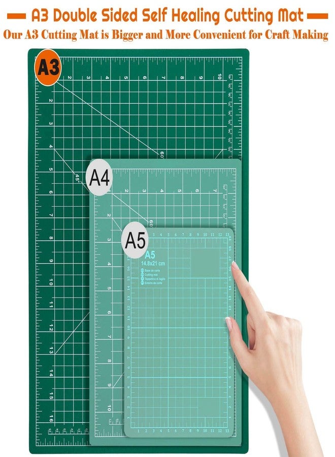 KRAFTMASTERS� A3 Size Self-Healing, Durable Non-Slip Double Sided with Marked Pattern and Grids Cutting mat - Image 2