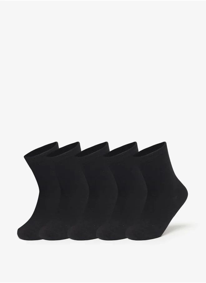 JUNIORS Solid Crew Length Socks - Set of 5