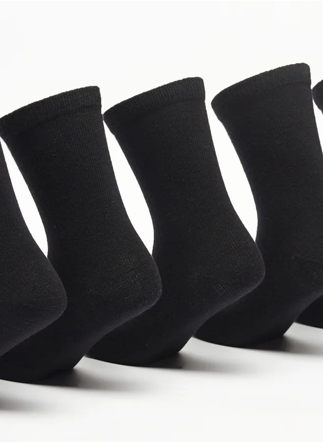JUNIORS Solid Crew Length Socks - Set of 5