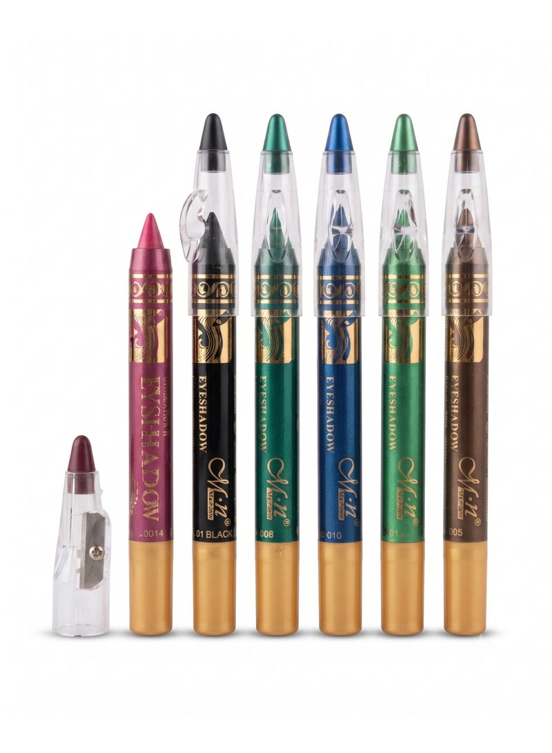 Mn MENOW MeNow Eyeshadow Pencil Set of 6 with Sharpener, Set No. B - Image 1