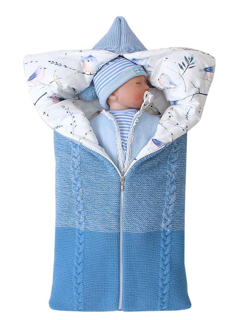 Newborn Baby Swaddle Blanket Multifunction Stroller Wrap Sleeping Mat Thick Warm Sleeping Bag Soft Thick Fleece Warm Blanket Newborn Sleeping Bag for Baby Boys Girls - Image 1