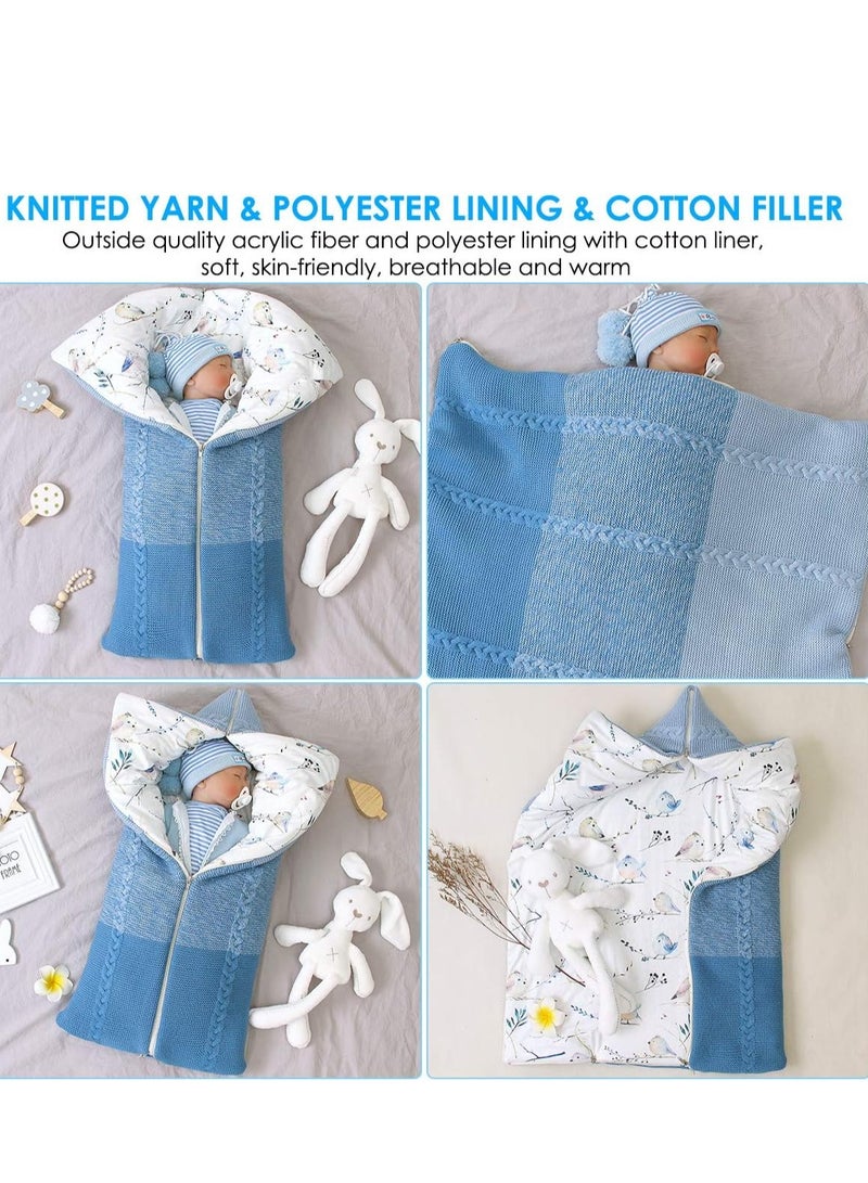 Newborn Baby Swaddle Blanket Multifunction Stroller Wrap Sleeping Mat Thick Warm Sleeping Bag Soft Thick Fleece Warm Blanket Newborn Sleeping Bag for Baby Boys Girls - Image 5