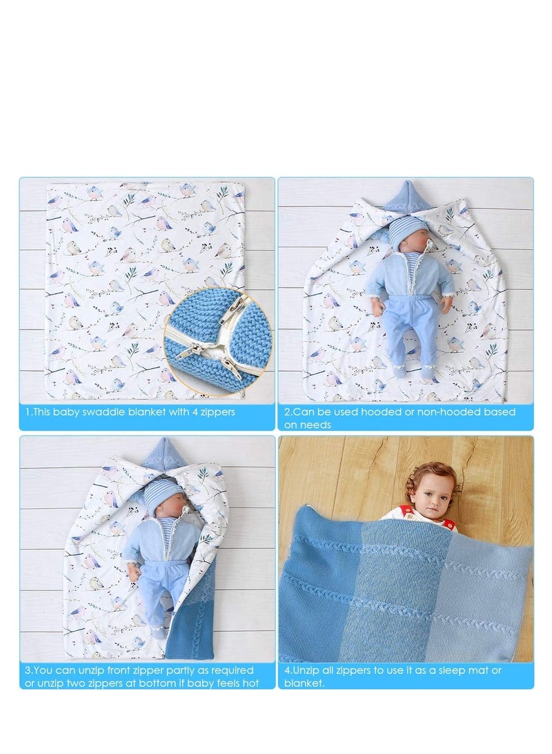 Newborn Baby Swaddle Blanket Multifunction Stroller Wrap Sleeping Mat Thick Warm Sleeping Bag Soft Thick Fleece Warm Blanket Newborn Sleeping Bag for Baby Boys Girls - Image 4