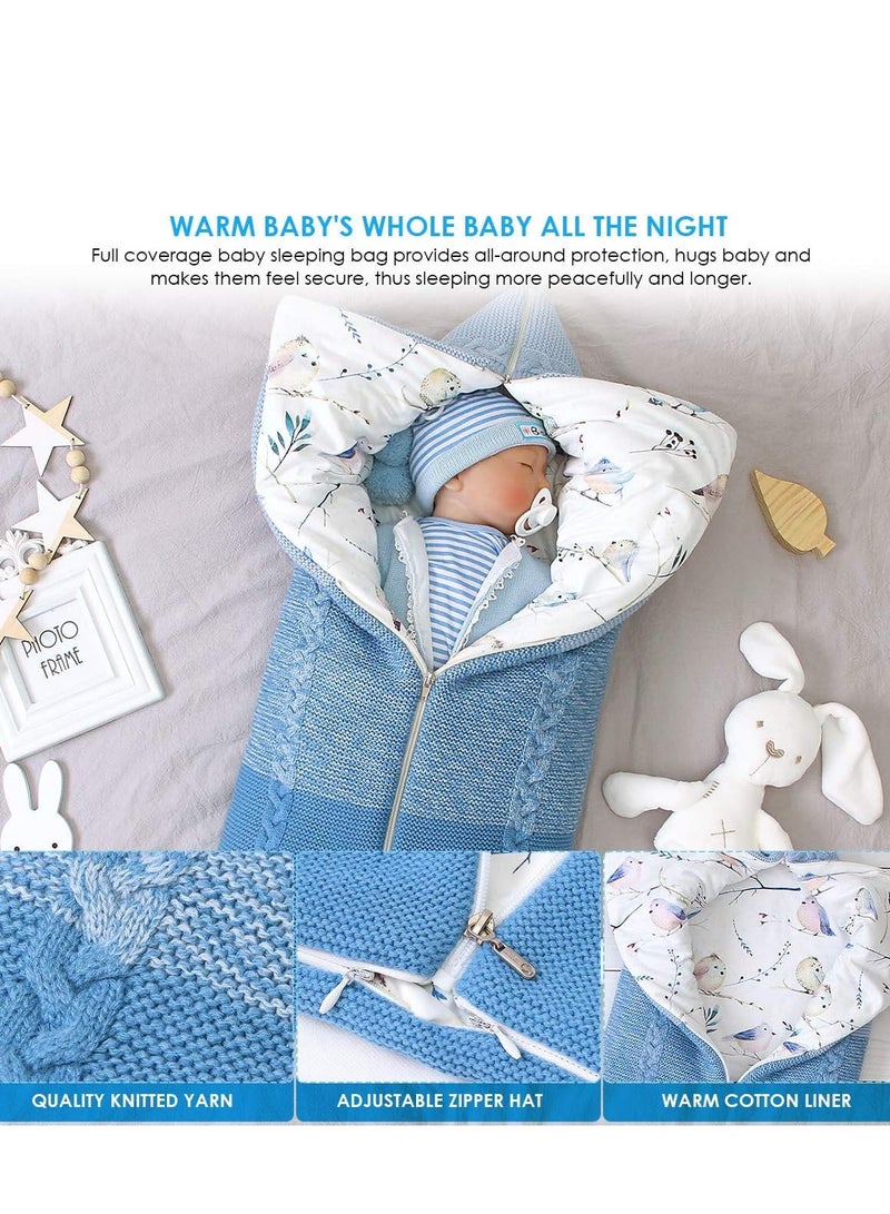 Newborn Baby Swaddle Blanket Multifunction Stroller Wrap Sleeping Mat Thick Warm Sleeping Bag Soft Thick Fleece Warm Blanket Newborn Sleeping Bag for Baby Boys Girls - Image 2