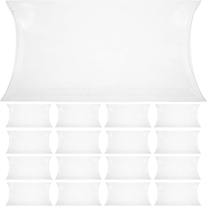 SOPOTUTU Pvc Pillow Boxes 50pcs 11x20x3.5cm Plastic Candy Treat Storage Containers for Wedding, Birthday, and Shower Favor Packaging - Image 1