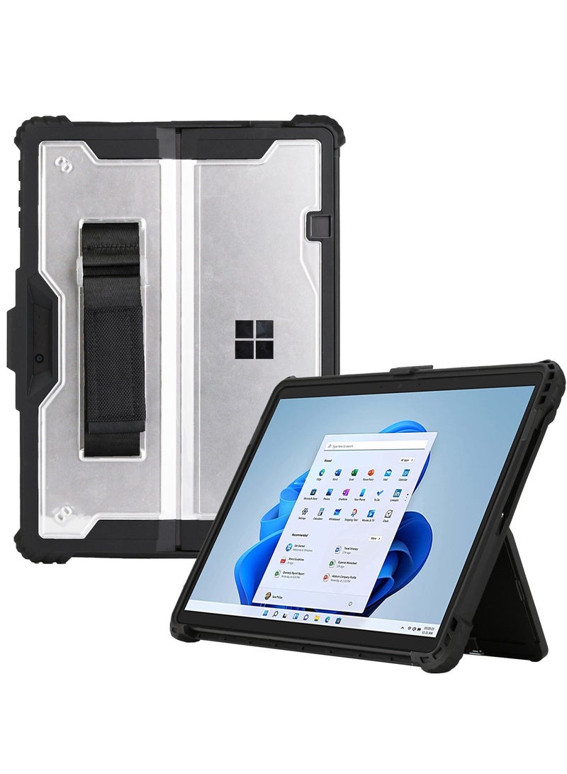 general Case for Microsoft Surface Pro 11 (2024),Clear Durable Anti-Drop Smart Tablet Cover with Hand Strap,Pen Holder and Shoulder Strap - Image 2
