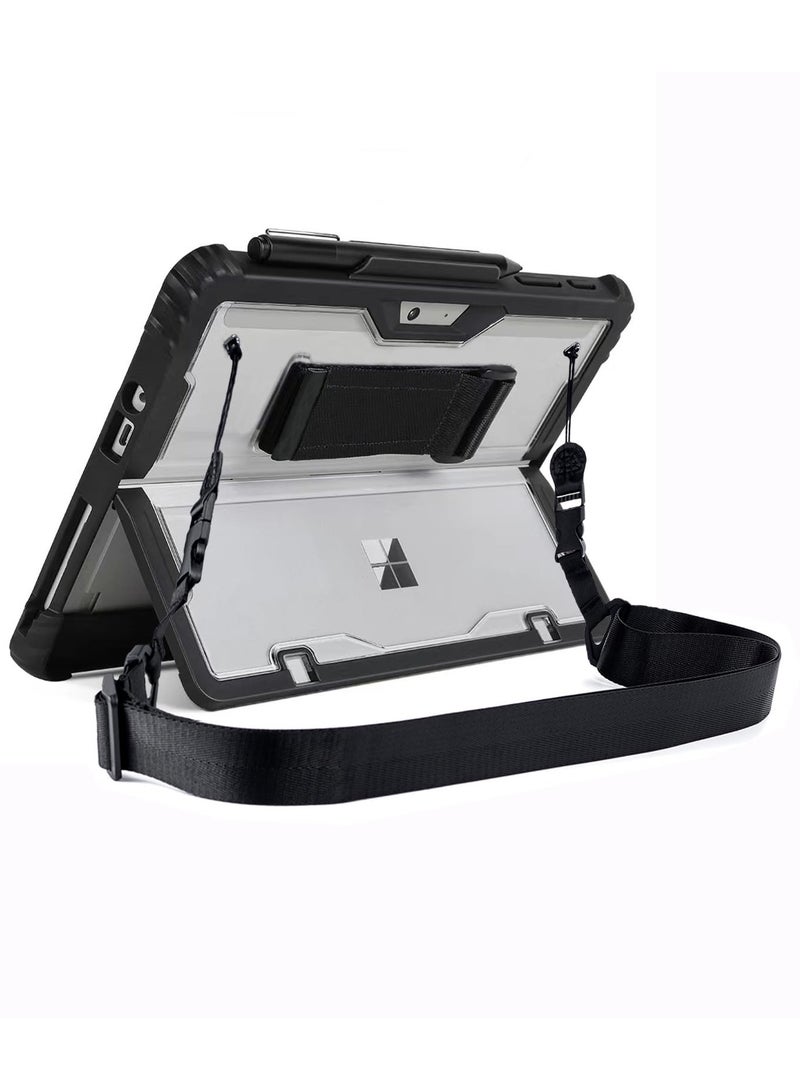 general Case for Microsoft Surface Pro 11 (2024),Clear Durable Anti-Drop Smart Tablet Cover with Hand Strap,Pen Holder and Shoulder Strap - Image 1