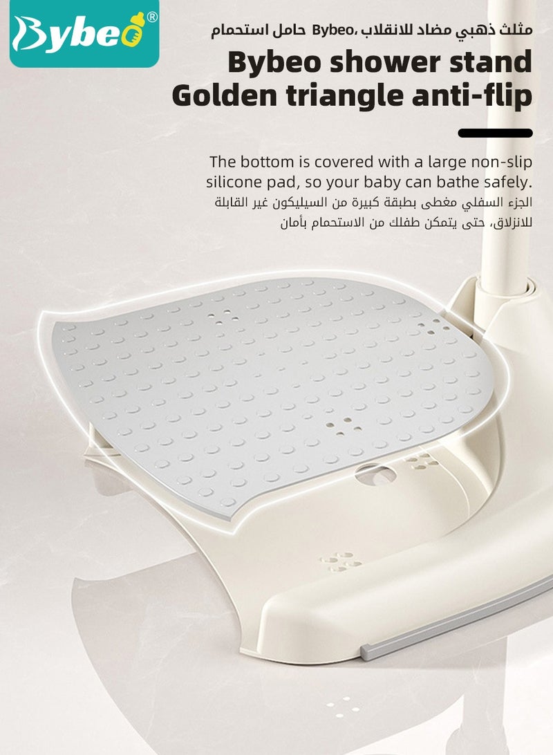 طقم دعم استحمام الأطفال 13 قطعة، حوض استحمام للأطفال، حوض استحمام للرضع، كرسي استحمام للرضع، حامل استحمام قابل للطي مع قاعدة مقاومة للانزلاق، مساعد استحمام قابل للتعديل مع قبعة دش + فرشاة شامبو + كوب استحمام + 4 ألعاب بط صغيرة + 5 كرات محيطية.
