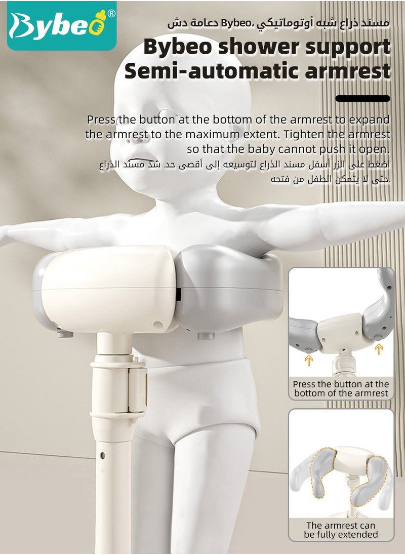 Bybeo 13PCS Baby Bath Support, Baby Bath Tub, Infant Bathtub, Infant Bath Chair, Foldable Baby Bath Stand with Anti-Slip Base, Adjustable Bath Shower Helper with Shower Cap + Shampoo Brush + Shower Cup + Duckling toys *4 + Ocean Balls *5  - Image 5