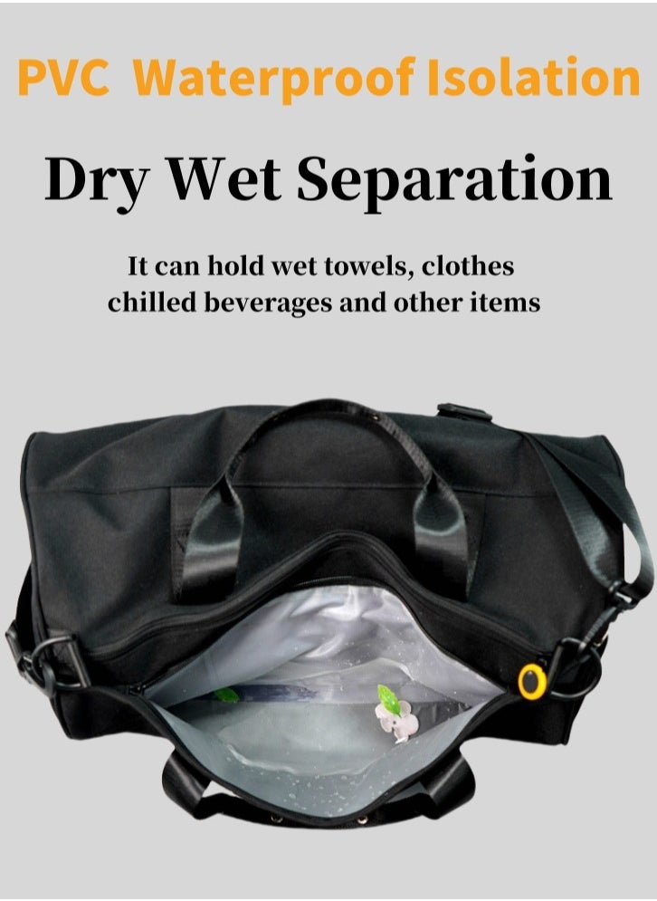Lullaxx Lullaxx Black Fitness Bag - Dry - Wet Separation, Independent Shoe Compartment - Stylish, Durable for Gym, Travel & Daily Use  - Image 3