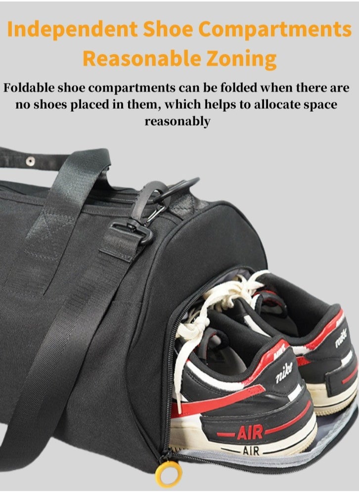 Lullaxx Lullaxx Black Fitness Bag - Dry - Wet Separation, Independent Shoe Compartment - Stylish, Durable for Gym, Travel & Daily Use  - Image 4