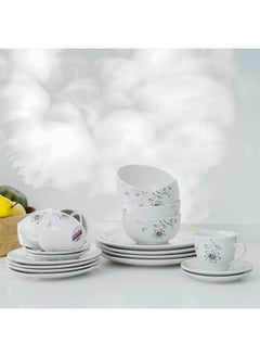 DANUBE HOME Angelika 20-Pc Porcelain Dinner Set - White-Serves 4  - Image 5
