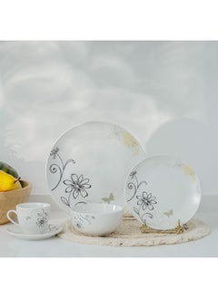 DANUBE HOME Angelika 20-Pc Porcelain Dinner Set - White-Serves 4  - Image 2