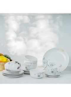 DANUBE HOME Angelika 20-Pc Porcelain Dinner Set - White-Serves 4  - Image 1