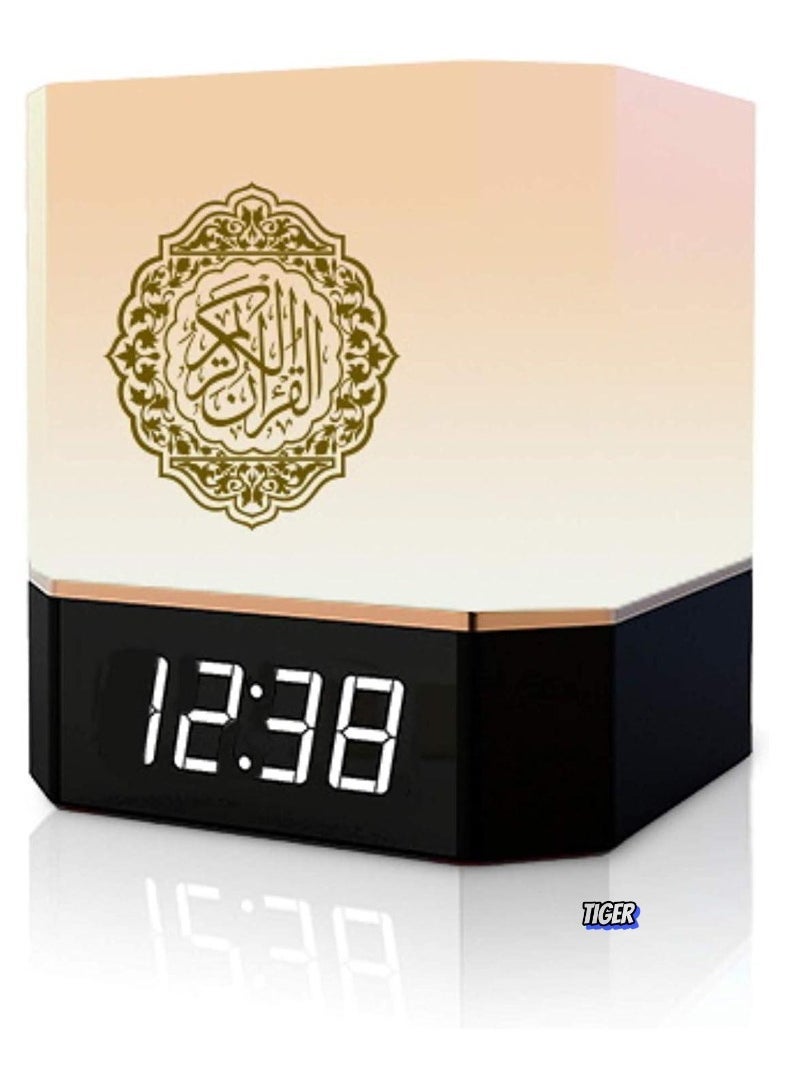 TIGER Quran Speaker with Lamp & Clock – 14 Language Translations, 18 Reciters, Azaan Settings & Mobile App Control, Perfect Islamic Gift for All Ages (Black)  - Image 1
