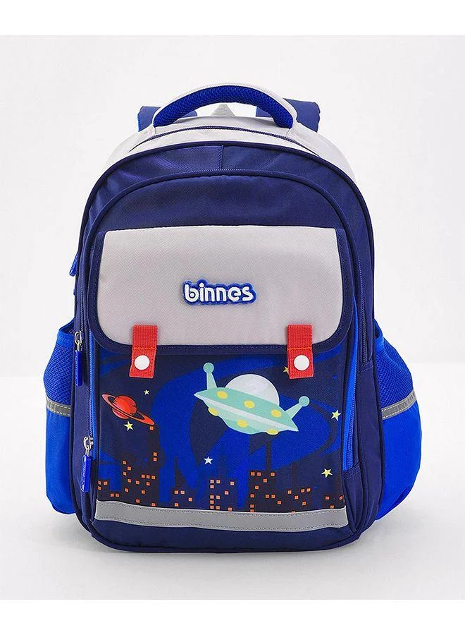 Bonfino Bonfino Space Theme Backpack, Adjustable Shoulder Strap, Zipper Closure, Spacious, 8 Years+, Blue - 15 Inches