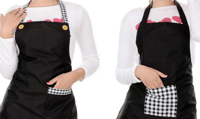 Switchon waterproof Kitchen black Apron with front pocket pack of 2 - Image 4