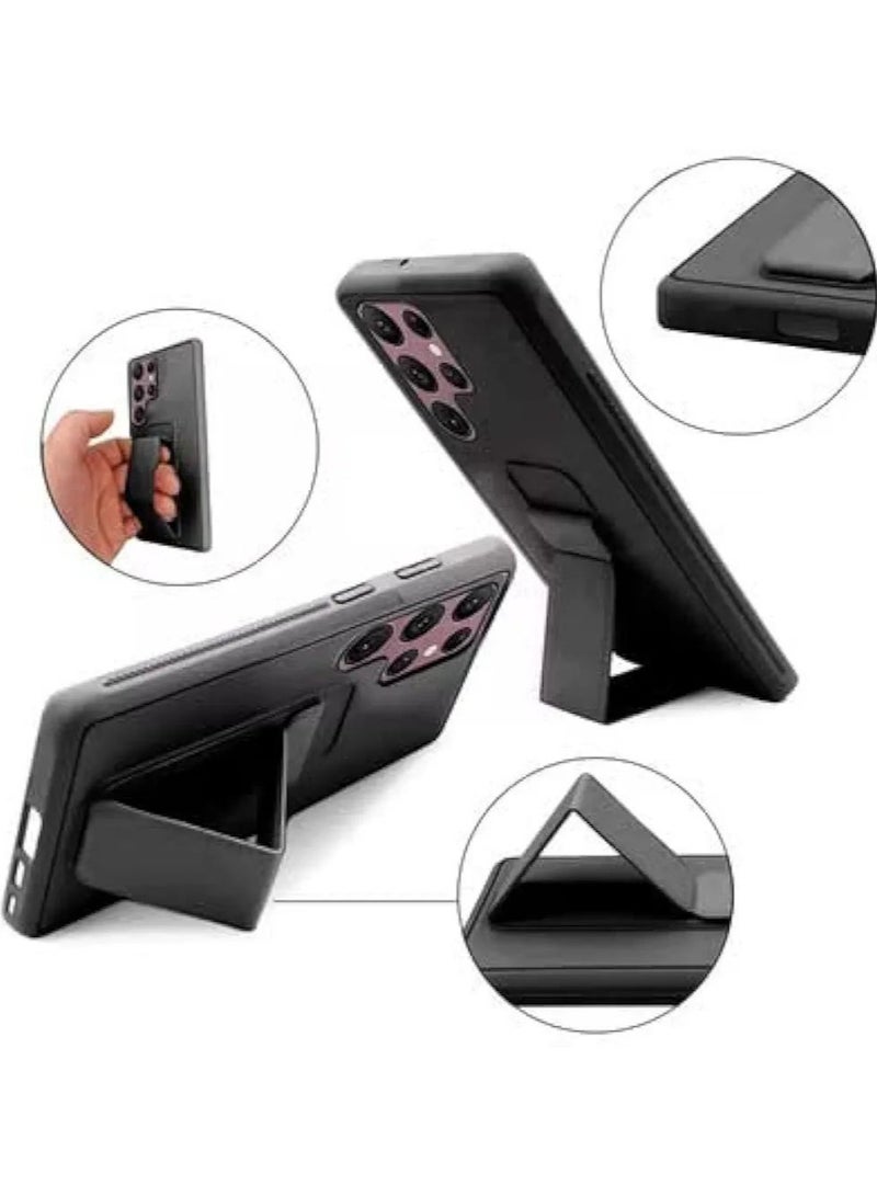 Denx Magnetic Case for Samsung Galaxy S23 Ultra, Back Stand Case Magnetic Car Holder, Premium Silicone Horizontal & Vertical Kickstand, with Multi Stand for Samsung Galaxy S23 Ultra (Black) - Image 2