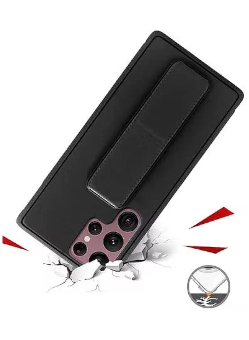 Denx Magnetic Case for Samsung Galaxy S23 Ultra, Back Stand Case Magnetic Car Holder, Premium Silicone Horizontal & Vertical Kickstand, with Multi Stand for Samsung Galaxy S23 Ultra (Black) - Image 3