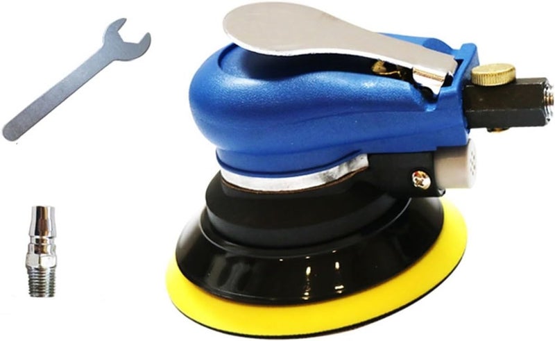 Polishing Machine Orbital Sander 5" Non-Dust-Absorbing Matte Surface Circular Pneumatic Sandpaper Random Orbital Air Sander Polished Grinding Machine for Sanding, Polishing(Set Meal 3) - Image 2