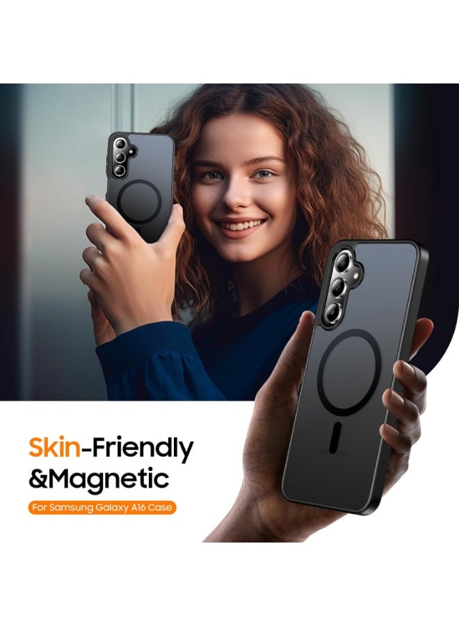 Designed for Magnetic Samsung Galaxy A26 Case,[Compatible with MagSafe] [Military Grade Drop Protection] Slim Translucent Matte Shockproof with Anti-Fingerprint Phone Case (Black) - Image 3