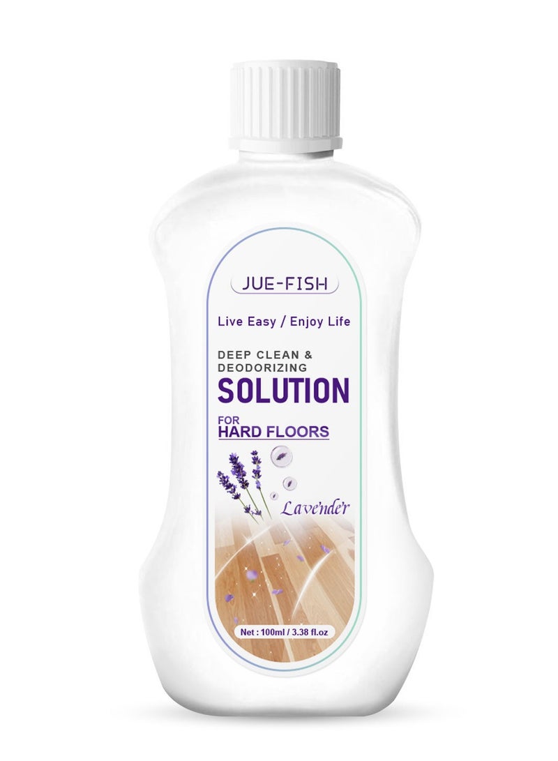 JUE-FISH Lavender Scent Floor Cleaning Solution, 100ml for Robot Vacuums and Wet/Dry Mop Cleaners, Multi-Surface Cleaner for Hardwood, Tile, Vinyl - Image 1