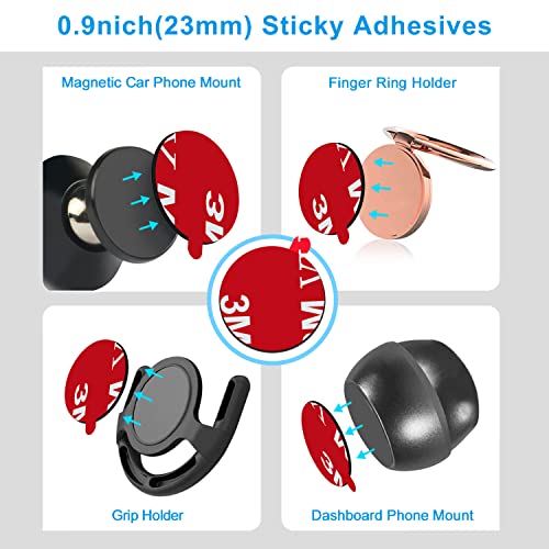 volport 3M Sticky Adhesive Replacement Parts for Pops Socket Base, 6pcs 1.38 Circle Double Sided Tape for Collapsible Grip Stand's Back, 2pcs VHB Sticker Pads for Car Socket Mount & Cell Phone Magnetic Holder - Image 5