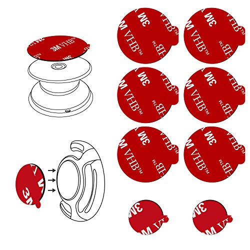 volport 3M Sticky Adhesive Replacement Parts for Pops Socket Base, 6pcs 1.38 Circle Double Sided Tape for Collapsible Grip Stand's Back, 2pcs VHB Sticker Pads for Car Socket Mount & Cell Phone Magnetic Holder - Image 1