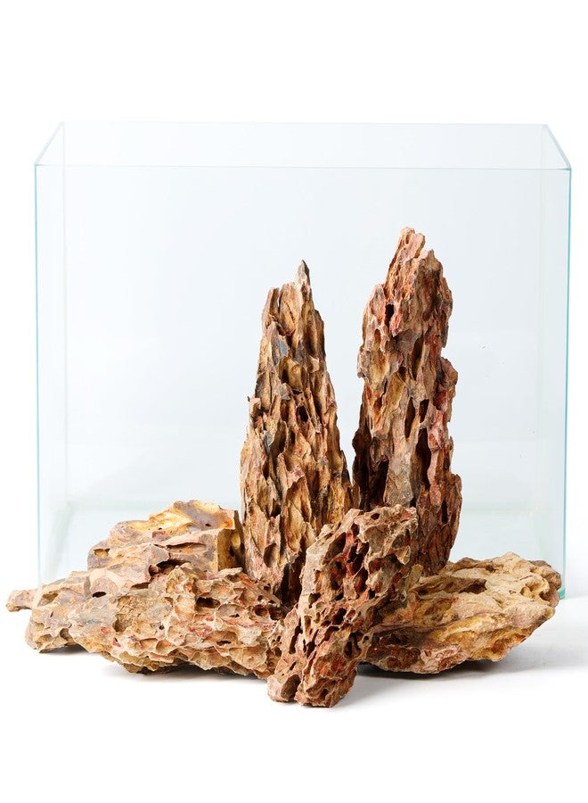 FISCAPE 6.1-8.1 Inches Natural Dragon Stone, 6 PCS Large Aquarium Rocks for Aquascaping, Terrariums, Reptile Tanks & Aquarium Décor - Image 1