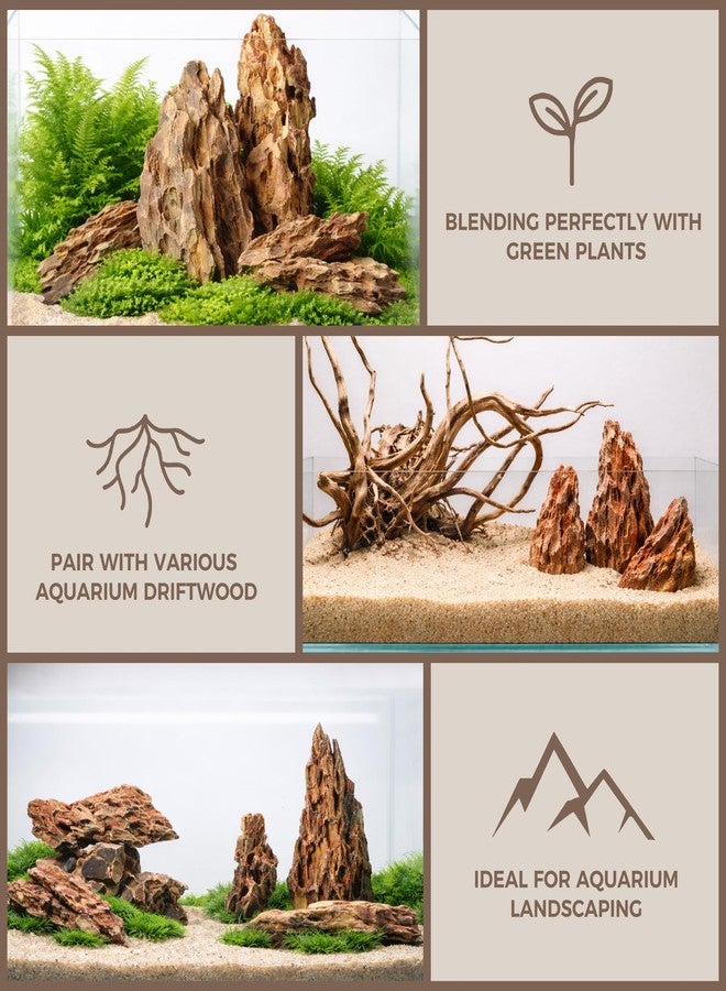 FISCAPE 6.1-8.1 Inches Natural Dragon Stone, 6 PCS Large Aquarium Rocks for Aquascaping, Terrariums, Reptile Tanks & Aquarium Décor - Image 4