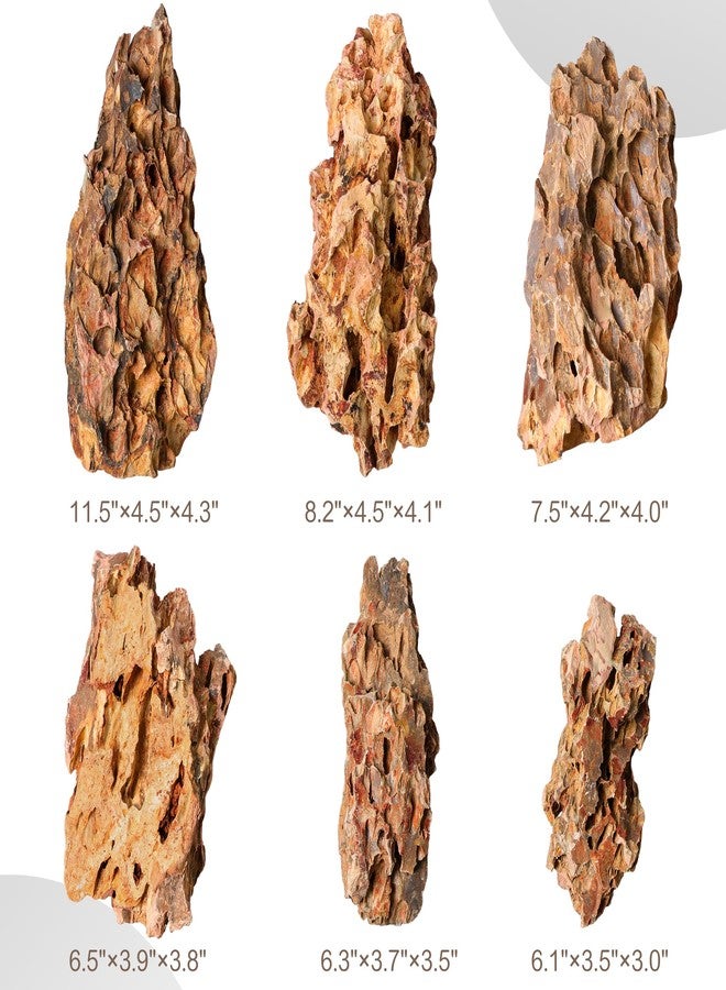 FISCAPE 6.1-8.1 Inches Natural Dragon Stone, 6 PCS Large Aquarium Rocks for Aquascaping, Terrariums, Reptile Tanks & Aquarium Décor - Image 3