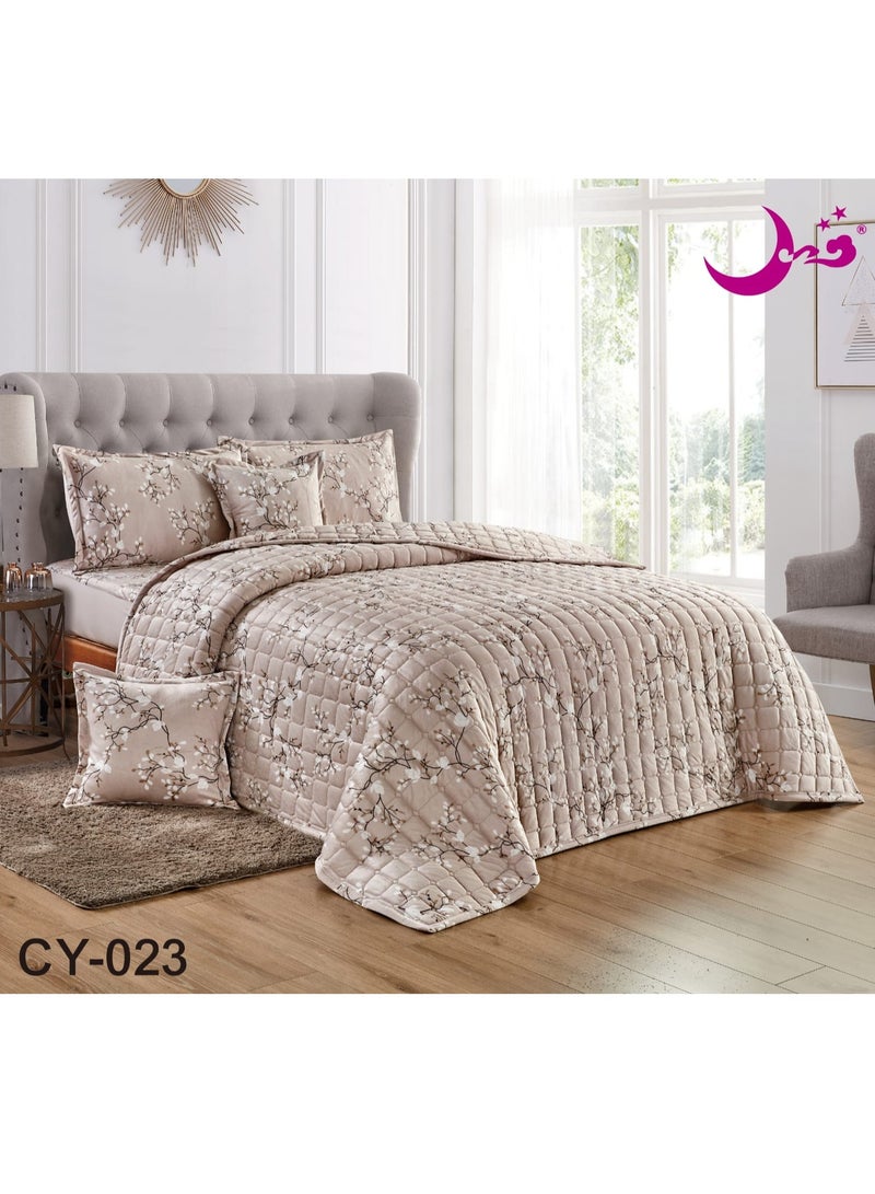 Double winter floral velvet compressed mattress