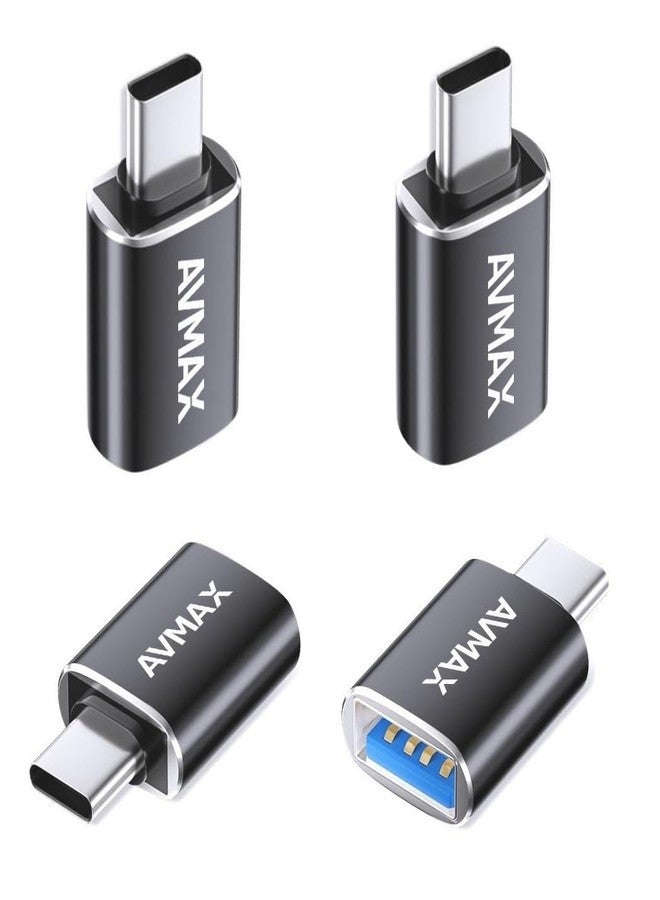 AVMAX USB C to USB Adapter 4 Pack,High-Speed Data Transfer,USB C Male to USB Female 3.0 OTG Adapter for iMac,MacBook Pro Air, iPhone 16 15,iPad,Microsoft Surface,Samsung Galaxy S24/S23/S22/S21 - Image 1