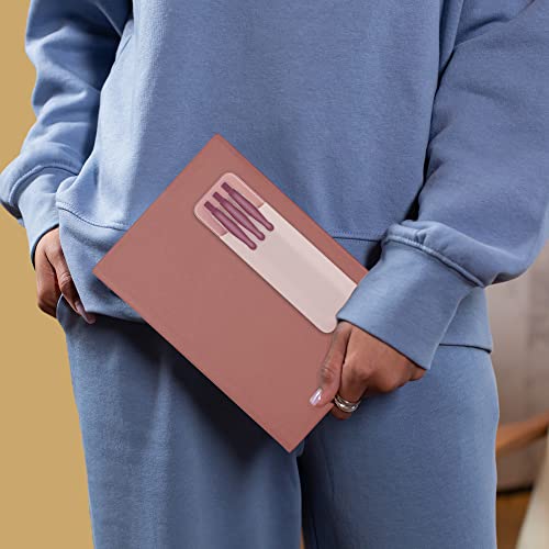 Epessa Stick-On Pen Holder for Notebook, Adhesive Pencil Sleeve Pouch for Hardcover Journals, Planners, Notebooks, Reusable Pen Pocket Organizer Easy to Remove (Pink) - Image 4