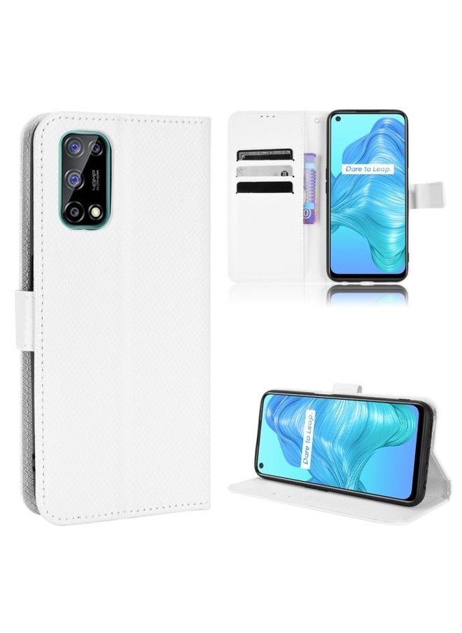 HuHa Case Cover For Realme V5 5G / Q2 / 7 5G Diamond Texture Leather Phone Case White 