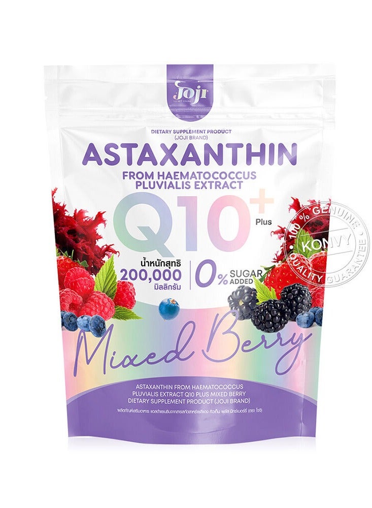 Joji Astaxanthin Q10+ Mixed Berry Dietary Supplement | Haematococcus Pluvialis Extract | 200,000mg | 0% Sugar Added | Antioxidant & Skin Rejuvenation Formula
