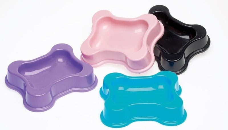 طبق بلاستيك كبير علي شكل عضمة للحيوانات الاليفة  (٢٠ سم عرض) - ازرق - Image 2