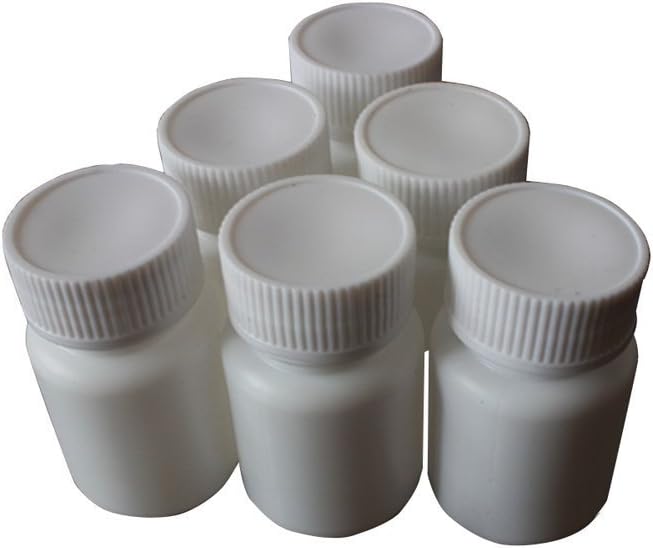 Elandy 24pcs Empty Portable Plastic Powder Bottles Container Holder Case White (15ml)