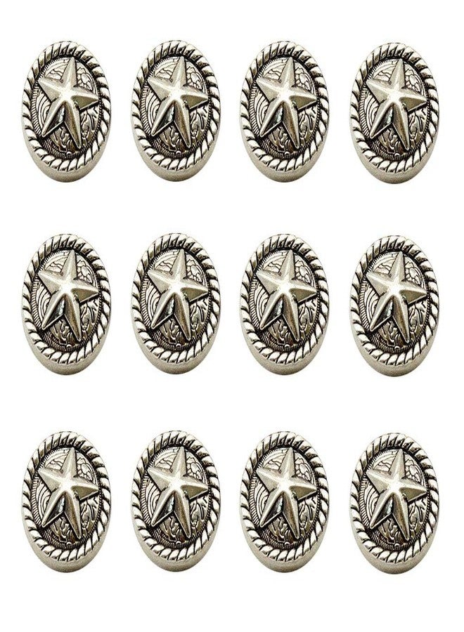 RECHERE 12 PCS Star Roped Rim Metal Shank Buttons Craft for DIYS Sewing Embellishment (Antique Silver,18mm)