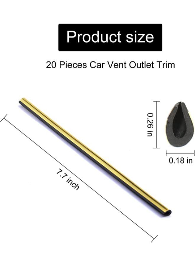 20 Pcs Car Air Conditioner Decoration Strip for Vent Outlet, Bendable Car Vent Outlet Trim Decoration, Fit for All Straight Air Vent Outlet Decoration Car Interior Accessories - Image 2