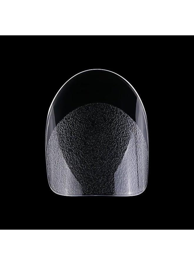 Rozino 240pcs Boxed Short Round Head False Nail Tips, Transparent Oval, Glossy Finish for Manicures - Image 4
