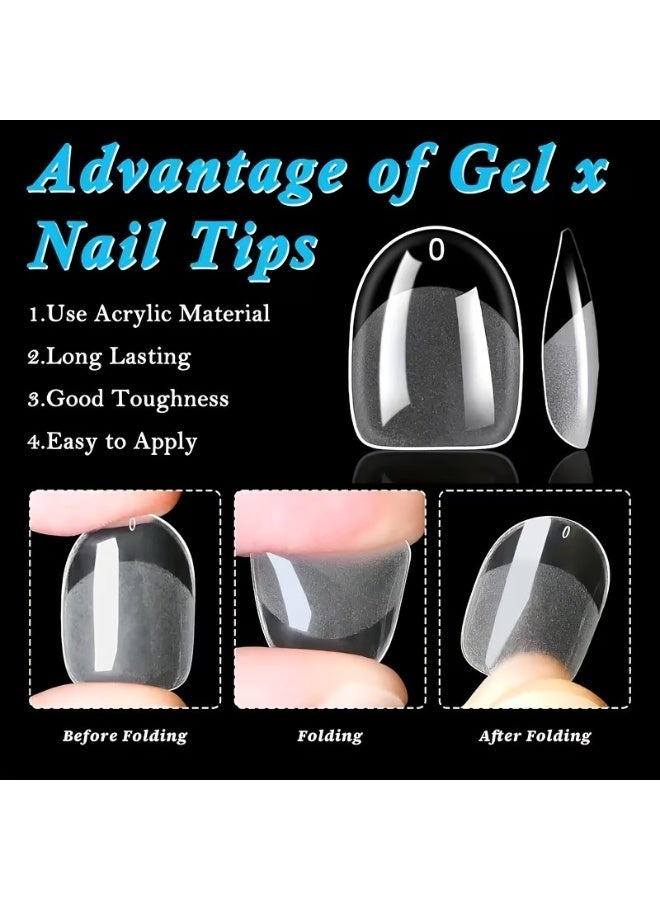 Rozino 240pcs Boxed Short Round Head False Nail Tips, Transparent Oval, Glossy Finish for Manicures - Image 5