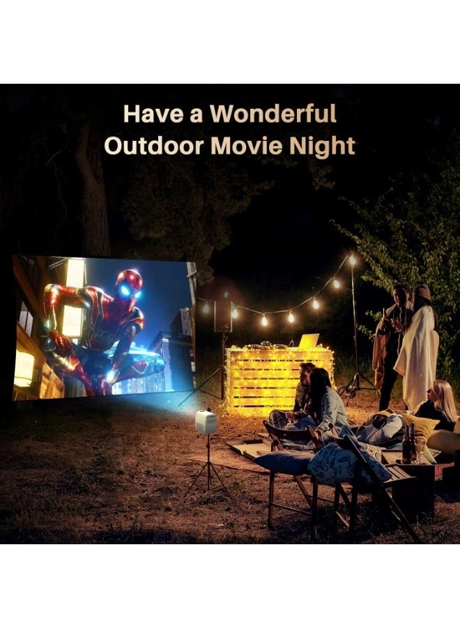 PVO Portable 1080P HD LED Projector with Android 13, Dual-Band WiFi, Bluetooth 5.2, HDMI & USB, Remote Control, Compact Mini Home Theater for Kids, Outdoor Movies, Easy Setup - Image 2